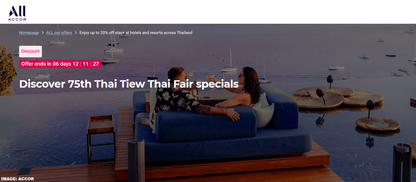 雅高ALL“泰式风情节”20%至25%折扣促销，入住日期为2025年8月26日至12月31日（预订日期为8月21日至24日）