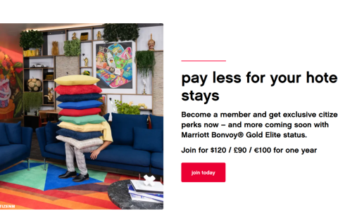 mycitizenM 会员价格上调及万豪旅享家会员等级对应调整