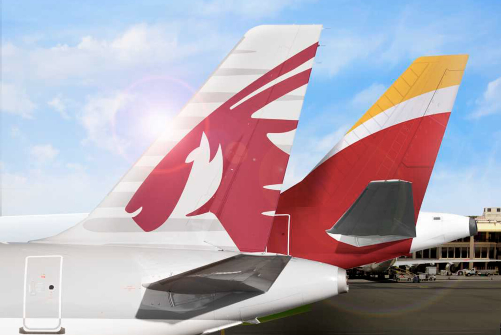 卡塔尔航空公司与伊比利亚航空公司合作，于2025年9月1日至12月10日期间，乘坐飞往西班牙的航班可获得双倍Avios积分。（预订时间：2025年8月10日至26日）