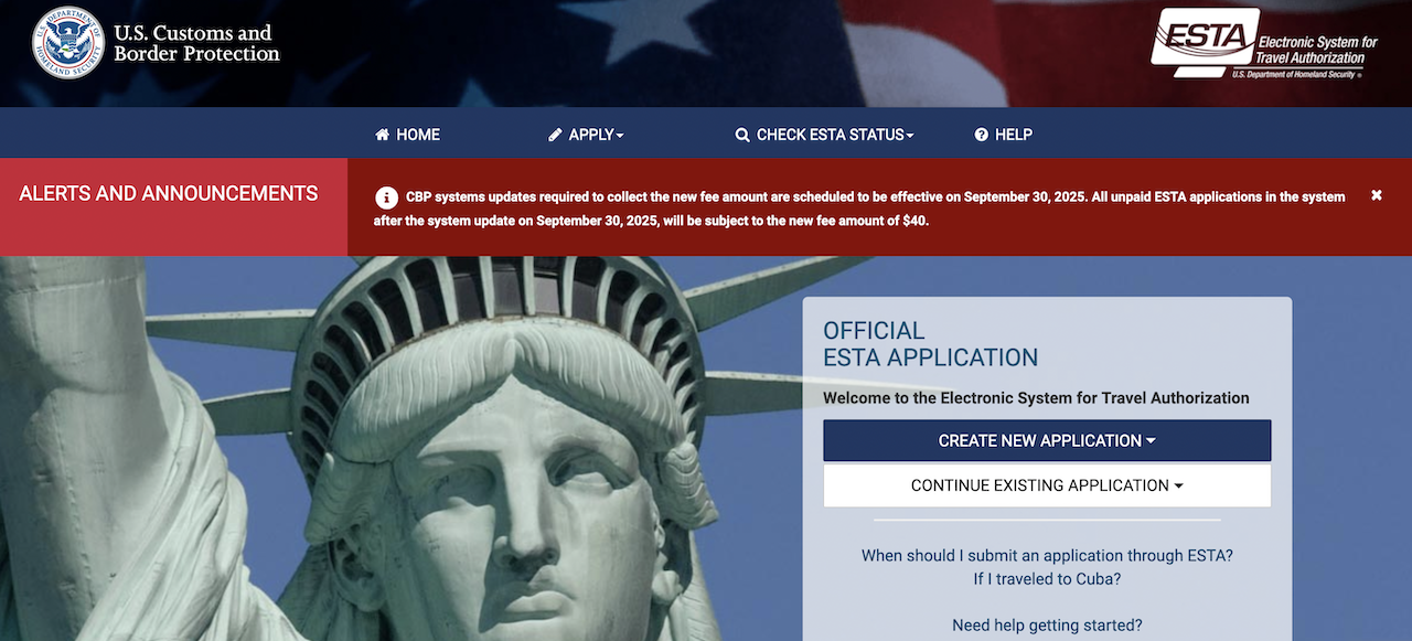 立即申请：自2025年9月30日起，美国访客ESTA申请费将翻倍