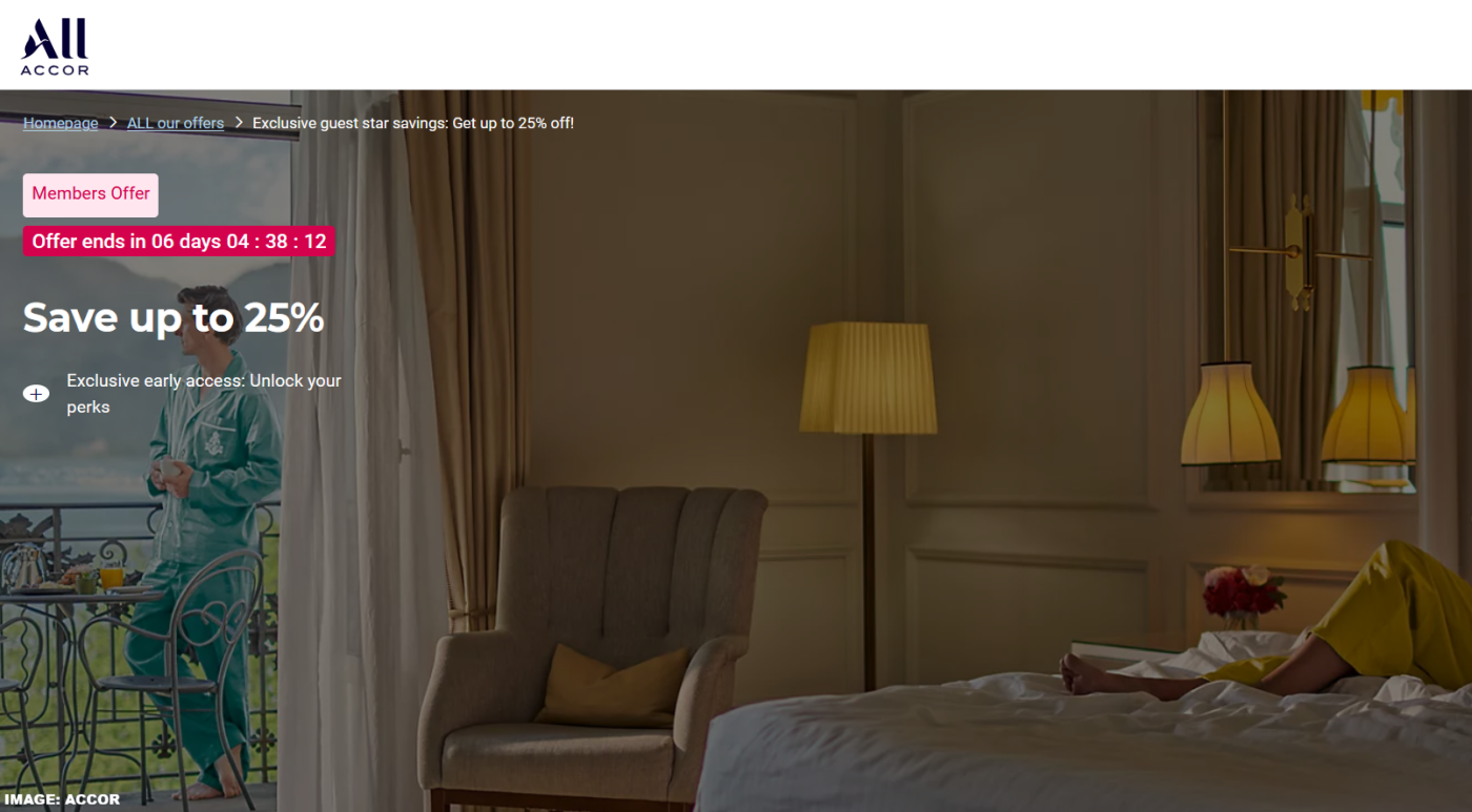 全球雅高酒店20%至25%折扣限时特惠，入住有效期至2026年3月31日（需于10月26日前预订）