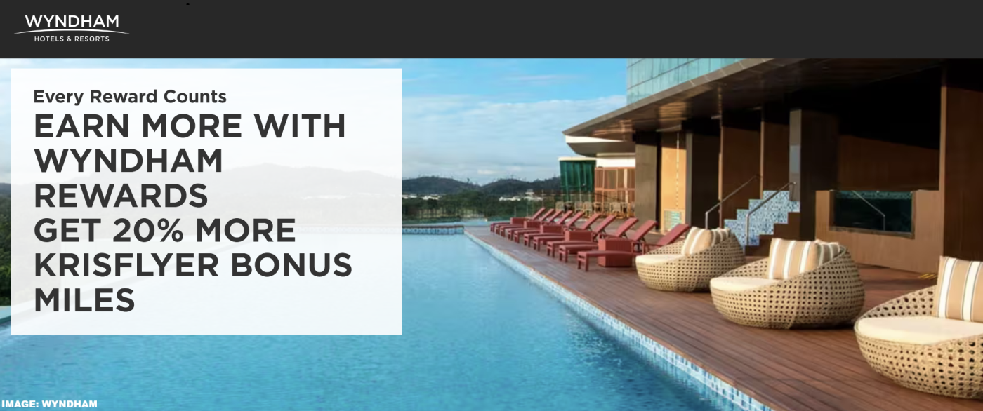 温德姆礼赏计划至新加坡航空20%兑换奖励，有效期至2025年12月27日