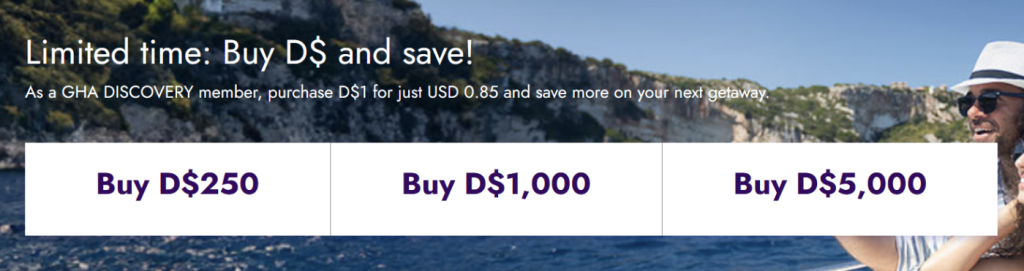 GHA会员专享：11月10日至12月1日期间，以九五折优惠购买探索积分
