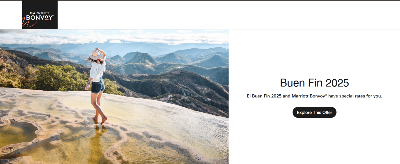 墨西哥万豪酒店“El Buen Fin”促销活动：入住至 2026 年 3 月 31 日享最高 35% 折扣（预订截止日期：11 月 17 日）