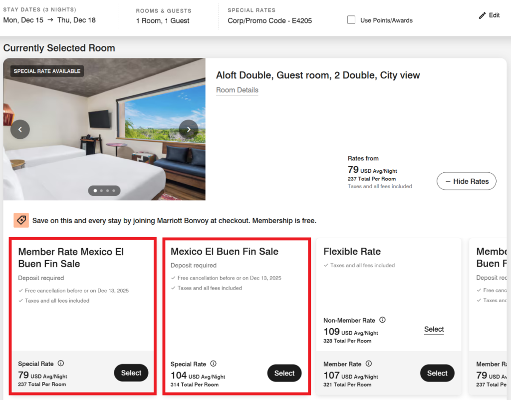 墨西哥万豪酒店“El Buen Fin”促销活动：入住至 2026 年 3 月 31 日享最高 35% 折扣（预订截止日期：11 月 17 日）