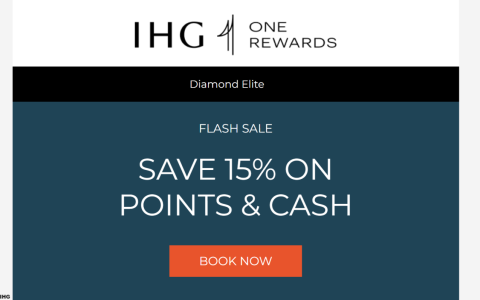 洲际酒店集团15%积分+现金促销活动，入住有效期至2025年12月26日（需于11月28日前预订）