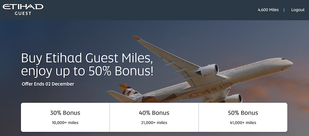 在 2025 年 12 月 2 日之前购买阿提哈德常旅客里程可享高达 50% 的奖励。