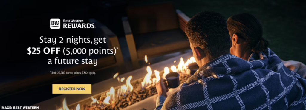 2026 年 12 月 1 日至 2 月 28 日期间，在美国和加拿大入住可获高达 20,000 点的最佳西方奖励积分