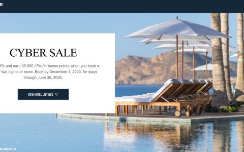 Preferred Hotels 2025 网络优惠：入住即享 35% 折扣及 35,000 积分奖励，优惠有效期至 2026 年 6 月 30 日（不含 2025 年 12 月 4 日）