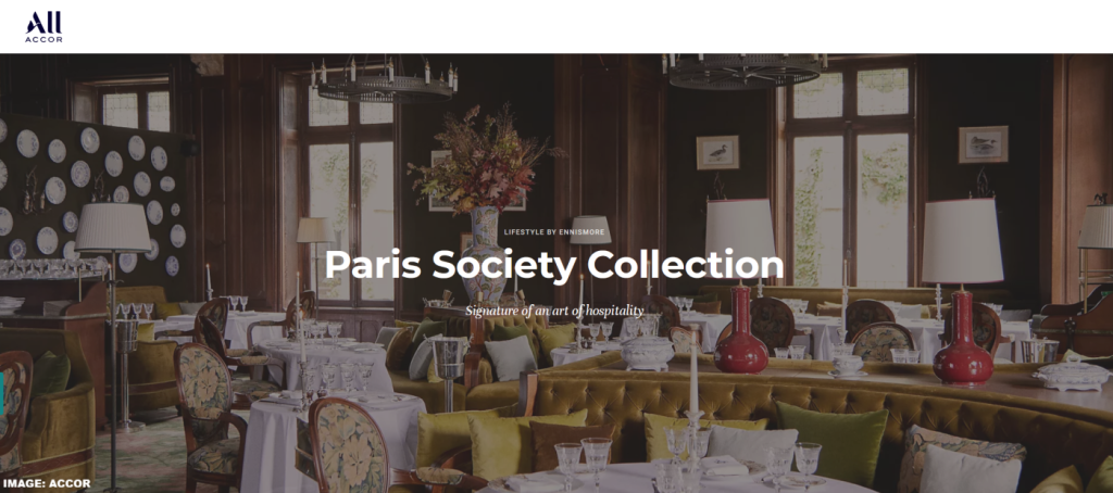 雅高集团推出其第 54 个品牌:巴黎社会精选系列