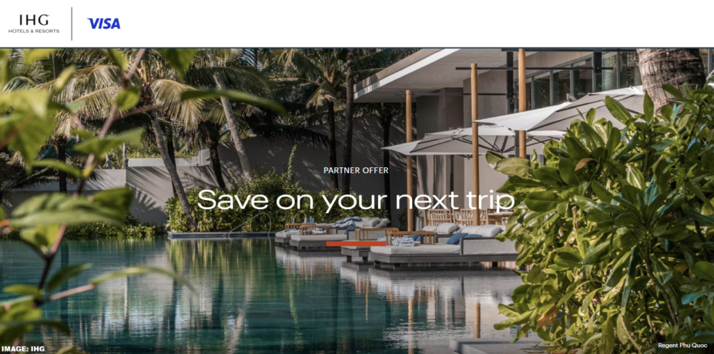 洲际酒店集团与Visa联名卡全球特惠：享合作伙伴价格最低20%折扣，有效期至2027年1月7日