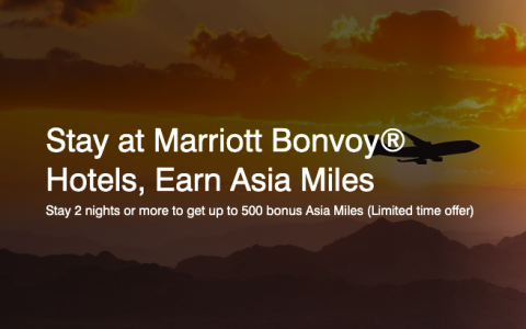 国泰航空：在中国入住万豪酒店，最高可获 500 亚洲万里通积分奖励